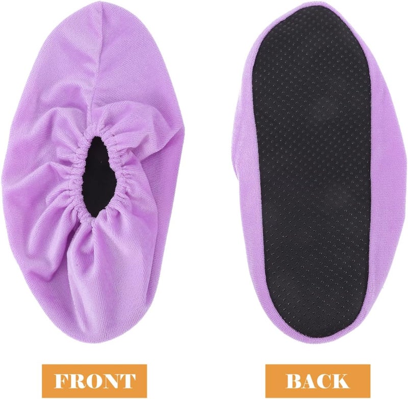 VICASKY Bowling Shoe Covers Women Shoes Womens Tap 2 Pairs Slider Reusable Coversleaning Tool Random Color Covers, Boot Reusable, Non-Slip Protector for Adults Purple - Image 5